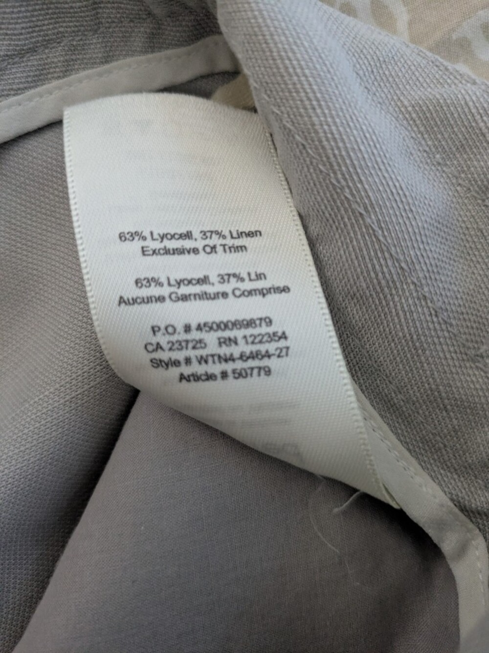 Wilfred Linen Blend Capri Pants Size 6 Light Grey Drawstring Cropped Trousers - Picture 9 of 9